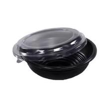 Embalagem Plástica Udon Redonda Base Preta Lamen Caldos Yakissoba - 17x6cm - 10 Unidades - Praticpack