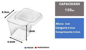 Embalagem Pote Bolo Sobremesa Quadrado 150ml /20