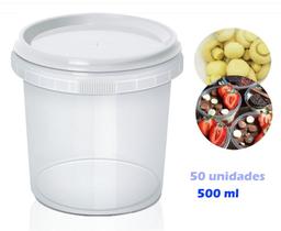 Embalagem Pote Redondo com Lacre Bolo no Pote Conservas Descartável 500 ml 50 unid Embalagem Pote Redondo com Lacre Bolo no Pote Conservas Descartável 500 ml 50 unid