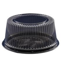 Embalagem S50 redonda para bolos e tortas com tampa alta base preta com 50 unidades