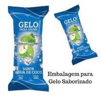 Embalagem/Saco Higienico P/ Gelo Saborizado Perolado Drinks Sucos - Agua de Coco