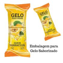 Embalagem/Saco Higienico P/ Gelo Saborizado Perolado Drinks Sucos - Maracuja