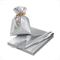 Embalagem Saco Para Presente Metalizado 25x37 Com 100 Unidades