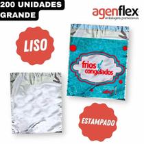 Embalagem Saco Térmico de Segurança para Delivery Frios Congelados Grande Agenflex - 32,5x34+4cm - 200 Unidades