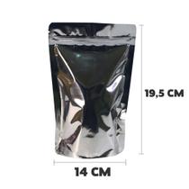 Embalagem Saquinho Stand Up Pouch 14x19,5 Cm Metalizado Fecho Zip 10 Unidades
