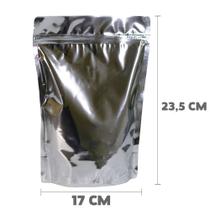 Embalagem Saquinho Stand Up Pouch 17x23,5 Cm Metalizado Fecho Zip 10 Unidades