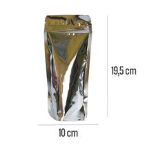 Embalagem Saquinho Stand Up Pouch Metalizado 10x19,5 cm - 25 unidades