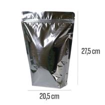 Embalagem Saquinho Stand Up Pouch Metalizado 20,5x27,5 cm - 10 unidades
