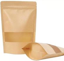 Embalagem Stand Up Pouch Kraft Zip Lock Visor 30X20Cm C/50Un