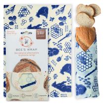 Embalagens de alimentos Bee's Wrap Beeswax Bees + Bees + Bears Bread Wrap Embalagens de alimentos Bee's Wrap Beeswax Bees + Bees + Bears Bread Wrap