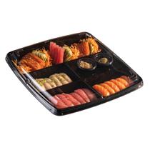 Embalagens Orientais GO-901 Galvanotek 20UN. Preta C/ Divisória Sushi Yakisoba Marmita Delivery