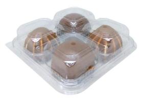 Embalagens Petit Four 4 Cavidades Quadrada Para Doces Gourmet Embalagens Petit Four 4 Cavidades Quadrada Para Doces Gourmet