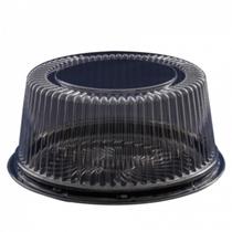 Embalagens S32 para Tortas Redonda e Bolos com Tampa Alta Base Preta
