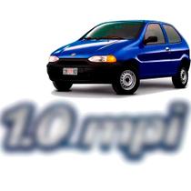 Emblema 1.0 Mpi Fiat Fundo Azul Cromado