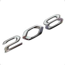 Emblema 208 Cromado Tampa Traseira Porta Malas Peugeot 2021 2022 2023 2024