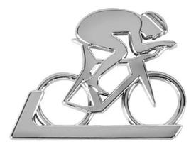 Emblema Adesivo Alto Relevo 3D Ciclismo Bike Pequeno Cromado