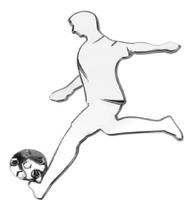 Emblema Adesivo Alto Relevo 3d Futebol Masculino Cromado