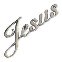 Emblema Adesivo Alto Relevo 3d Jesus Manuscrito Cromado Emblema Adesivo Alto Relevo 3d Jesus Manuscrito Cromado
