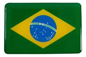 Emblema Adesivo Bandeira Brasil 3D Resinado Relevo Carro Bd1