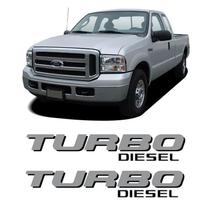 Emblema Adesivo Caçamba F250 Turbo Diesel Prata