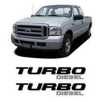 Emblema Adesivo Caçamba F250 Turbo Diesel Preto