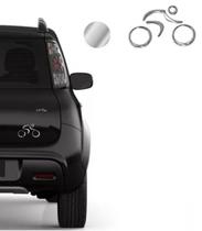 Emblema Adesivo Ciclista Prata Decorativo P/ Carro