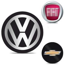 Emblema Adesivo Cromado 80mm Grade Frontal Volkswagen Fiat Chevrolet