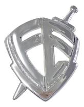 Emblema Adesivo Cromado Evangélico Escudo Da Fé Para Carro Moto Caminhão Van
