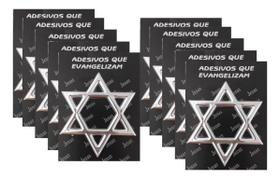 Emblema Adesivo Cromado Evangélico Estrela De Davi P/ Carro