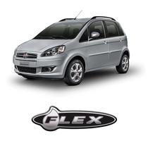 Emblema Adesivo Flex Linha Fiat Cromado Resinado Preto