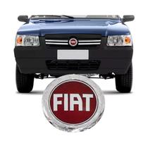 Emblema Adesivo Logo Grade Fiat Uno Fire 2000 a 2003 Vermelho