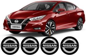 Emblema Adesivo Resinado 48mm 4pçs Nissan Calota Roda Versa