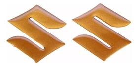 Emblema Adesivo Resinado Logo Tanque Suzuki Bronze Par Emblema Adesivo Resinado Logo Tanque Suzuki Bronze Par
