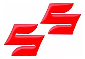 Emblema Adesivo Resinado Logo Tanque Suzuki Vermelho Par Fk
