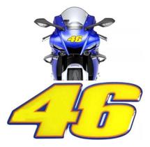 Emblema Adesivo Resinado Yamaha 46 Valentino Rossi Com Moto
