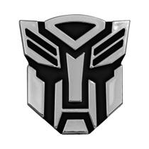 Emblema Adesivo Transformers Cromado C/ Preto Universal 7,5 cm x 8 cm