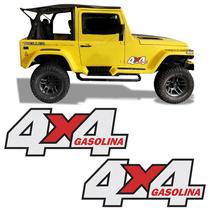 Emblema Adesivo Troller 4x4 Gasolina 1995/ Lateral Refletivo