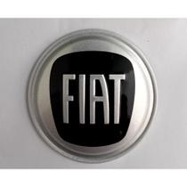 Emblema Alumínio Volante Fiat Palio Siena Strada 54 Mm Preto