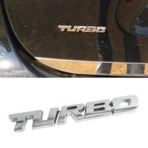 Emblema automotivo modelo turbo metálico traseiro cromado tampa porta mala