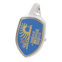 Emblema Brasão Capô VW Fusca até 1966 Modelo Deutschland Wolfsburg Azul