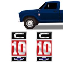 Emblema C10 Adesivo Lateral Alto Relevo Chevrolet - Par Emblema C10 Adesivo Lateral Alto Relevo Chevrolet - Par