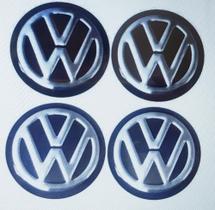 Emblema Calota 55mm Vw Pr (4 Un)