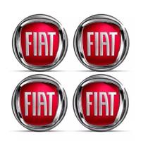 Emblema Calota Fiat Vermelho 48 mm Resina URA