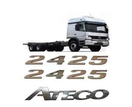 Emblema Caminhão Mb Atego 2425 Cromado 2 Lateral+ 1 Frontal