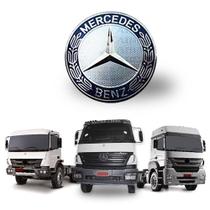 Emblema Capo Mb Axor/ Atego 2005/ - Resinado Aluminio - 6938100018 - Mercedes-Benz