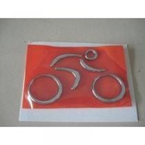 Emblema Ciclista Bike Cromado Adesivo Decorativo Emblema Ciclista Bike Cromado Adesivo Decorativo