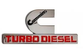 Emblema Cummins Turbo Diesel - Prata