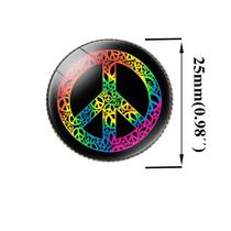 Emblema de broche de cristal de sinal de paz vintage, emblema de bolsa escolar para decorar roupas, mochilas, chapéus