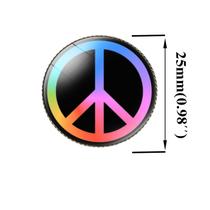 Emblema de broche de cristal de sinal de paz vintage, emblema de bolsa escolar para decorar roupas, mochilas, chapéus