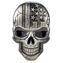 Emblema de carro Dsycar 3D Skull Bandeira dos EUA 7x4,5 cm de metal
